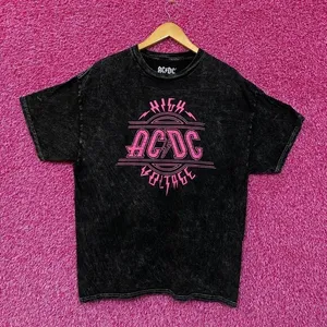 AC/DC High Voltage TNT Heavy Metal Mineral Wash Tee XL thumbnail 1