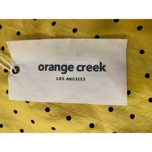 Orange Creek Los Angeles Dress Womens L NEW Yellow Black Polka Dot Modest thumbnail 15