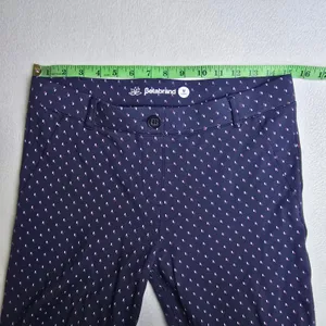 Betabrand Dress Pant Yoga Pants Navy‎ Blue Dash Print Straight Leg Size M Long thumbnail 7