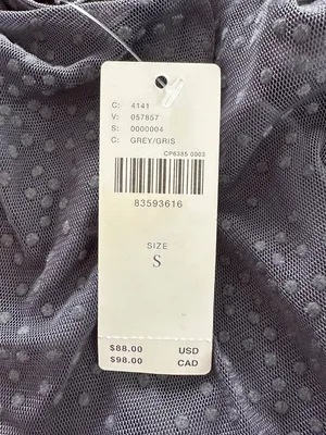 NEW Anthropologie Women’s Small Sheer Ruched Shimmer Dress Gray Textured Formal thumbnail 6