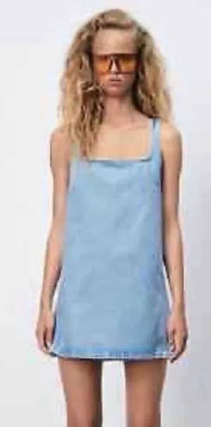 Zara Blue Denim Dress thumbnail 1