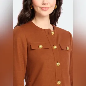 41 Hawthorne Rust Boucle Structured Knit Blazer Sz L Brown Size L thumbnail 2