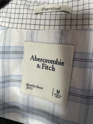 Abercrombie & Fitch Womens Oversized Button Down Shirt Medium Blue Plaid Preppy thumbnail 5