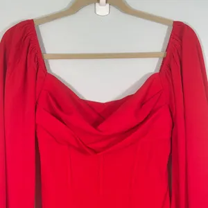 Princess Polly Lillie Corset Mini Dress Long Puff Sleeve Bodycon Red Formal HOCO thumbnail 4
