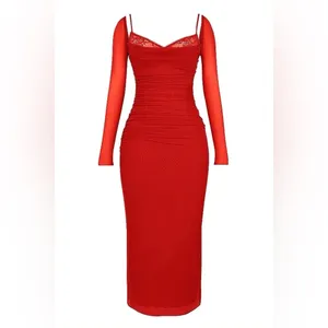 House of CB Katarina Scarlet Long Sleeve Maxi Dress thumbnail 6