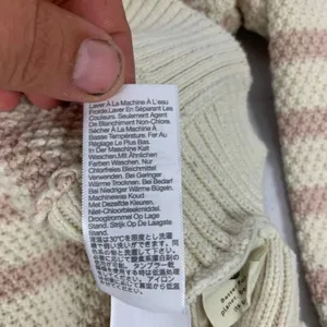 Madewell Womens M Striped Cotton Blend Sweater Beige & Pink thumbnail 5