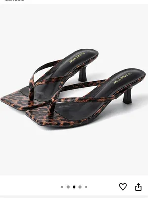 Leopard Print Kitten Heel Flip Sandal thumbnail 5
