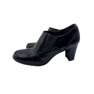 Etienne Aigner 8 Black Booties Women's Heeled Ankle Boots Oxford Brogue Detail‎ thumbnail 2