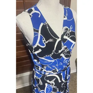 Ralph Lauren LRL Dress‎ Sz 2 Equestrian Blue Stretch Knit Bit Bridle Career thumbnail 2