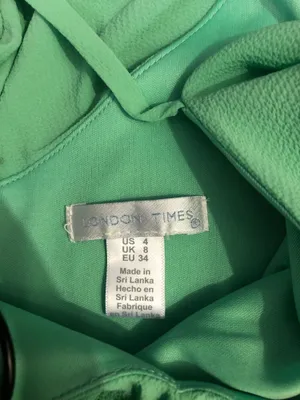 NWT London Times Green Ruffle Faux Wrap Midi Dress. Size 4 thumbnail 4
