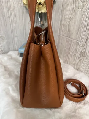 ellos Tan Pebbled Shoulder Bag with Detailing Brown thumbnail 5