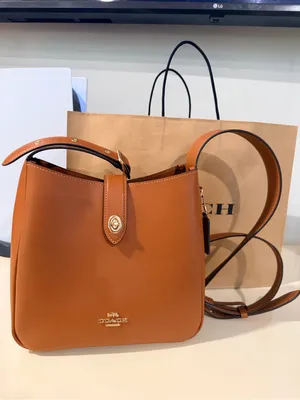 Coach Hadley convertible Tan Leather Shoulder Bag with Gold Hardware thumbnail 2