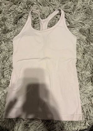 Ribbed Workout Tank Top - Light Pink/Purple thumbnail 1