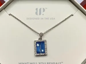 Bomb Party Necklace RBP8325 “Caught Up In Love” LC Quartz on Rhodium NWT thumbnail 2