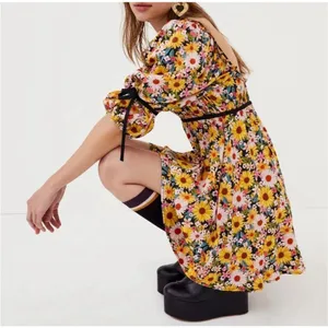 New For Love & Lemons Sylvia Puff Sleeve Mini Dress Size S thumbnail 5
