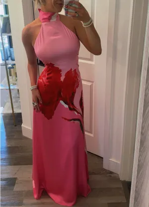 FashioNova Halter Satin Maxi Dress thumbnail 4