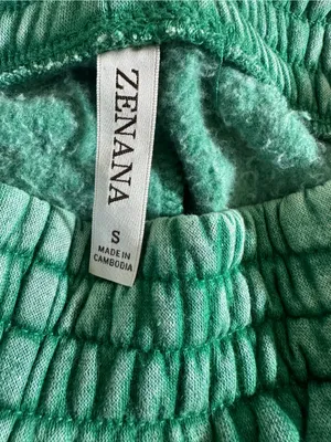 Zenana Acid-wash dolphin shorts elastic waistband Women’s Forest Green Sz Small thumbnail 6