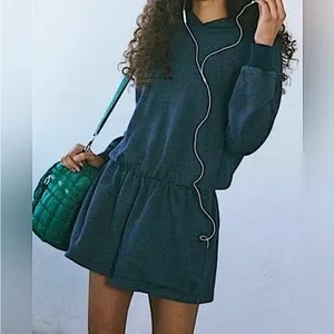 FREE PEOPLE Such A Flirt Romper - Midnight Navy L active winter workout casual thumbnail 4