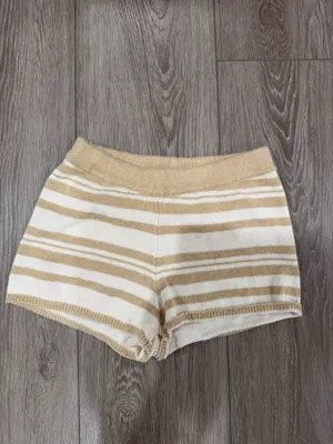 lulus knit cream shorts  thumbnail 3