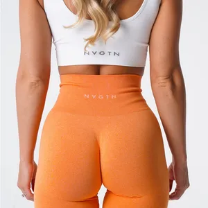 NVGT Sunset Orange Seamless Leggings: Size- Large thumbnail 3