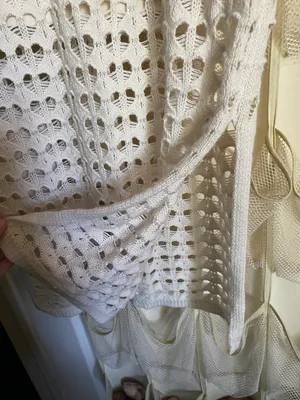 Crochet Sweater Set White thumbnail 4