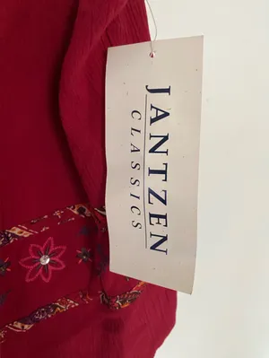 Vintage NWT 1990 Jantzen Red Embroidered V-Neck Vest thumbnail 4