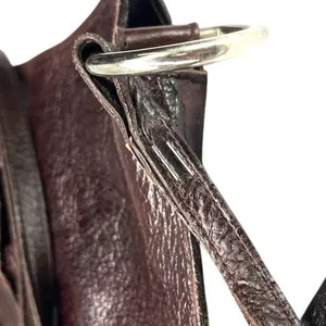 Brown leather bag fringe appliqué Whimsigoth Boho Chic Western Cowgirl Purse thumbnail 11