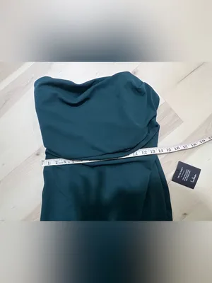 Lulus NWT Women Medium Emerald Green Strapless Pleated Maxi Gown Dress thumbnail 7