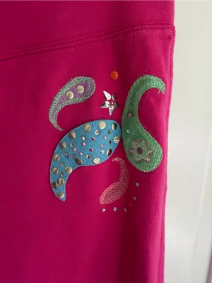 Vintage Y2K Victoria's Secret Paisley‎ Embellished Cotton Leggings XS thumbnail 2