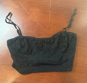 Nordstrom Frenchi Corset Style Lace Bralette Crop Top Size Small Black thumbnail 1
