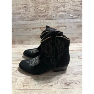 Artisan Craft by Zigi Mireya Black Suede Western Ankle Boots Size 8.5M Cowgirl thumbnail 5