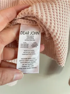 Dear John Sepia Rose Waffle Henley Long Sleeve Top Size Small thumbnail 5