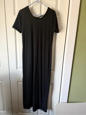 Black Crisscross Back Short Sleeve Dress thumbnail 3