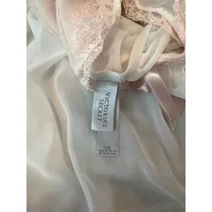 Victorias Secret Cream and Peach Babydoll Size Large Lace Nightgown Dress thumbnail 4
