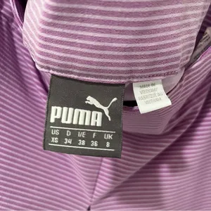 Puma Women's Pleated Golf‎ Tennis Skirt Purple White striped skort thumbnail 4