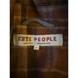 Free People Wool Mari Tartan Plaid Blazer Winter Wheat Large Dark Academia thumbnail 11