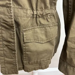 J.‎ Crew Jacket Brown Button Up Lightweight Utility Drawstring Waist Military S thumbnail 13