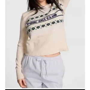 Victoria's Secret PINK Ski Club Intarsia Argyle Sweater Cream XL New Soft Cozy thumbnail 8