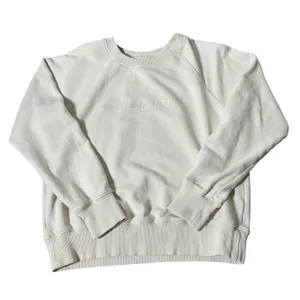 Late Summer Flowers Anthropologie Graphic Sweatshirt Womens S White Embroidered thumbnail 1