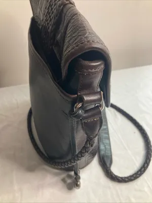 Brighton Cheryl Crossbody Bag Braided Leather Brown Silver Heart Fab thumbnail 8