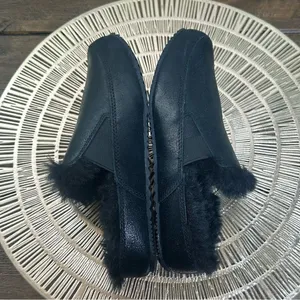 Sorel Go - Errand Run Women's Slippers Size 6 Black Leather & Faux‎ Fur EUC thumbnail 6