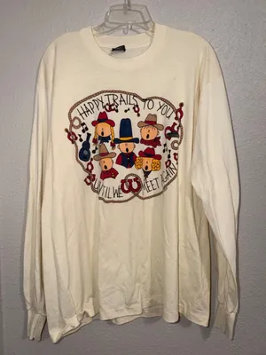 Vintage shirt Happy Trails Choir Western School Kids Cowboy cottagecore granny thumbnail 2