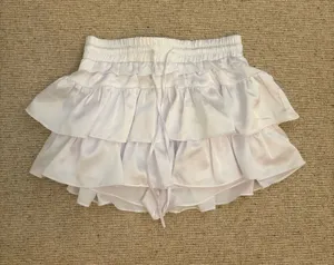 Ruffled White Silk Mini Skirt thumbnail 1