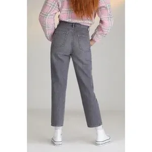 Pacsun Eco Gray High Waisted Straight Leg Button Fly Ankle Cropped Jeans 23 thumbnail 9