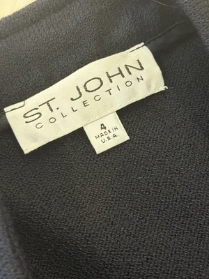 St. John Black Long Cardigan Jacket with Decorative Buttons thumbnail 5