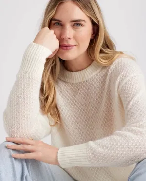 Quince Baby Alpaca-Wool Diamond Stitch Crew size small‎ thumbnail 1