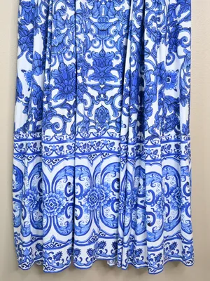 Antonia Melani Women's 8 Gabriela Printed Cotton Poplin Lined Midi Dress thumbnail 9