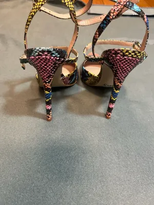 Steve Madden Multi-Color Snakeskin Pointed Toe Ankle Strap Pumps Size 9M thumbnail 5