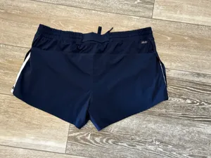 New Balance Sz L Athletic Shorts NB Dry Navy Blue White Trim Built in Panty thumbnail 6