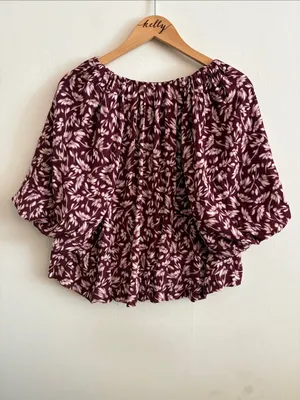 Madewell Bubble Sleeve Top in Floral #NS434 Womens Size 6 NWT thumbnail 2